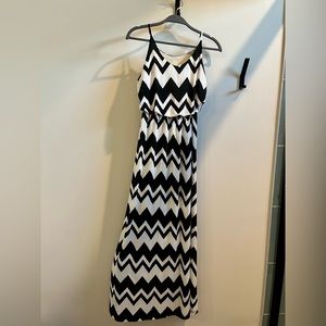 Black & White Chevron Maxi Dress
